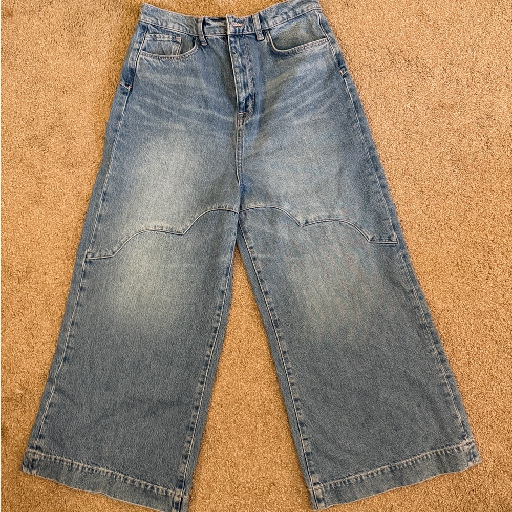 Classic Blue Wide-Leg Women Jeans